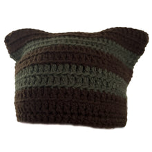 Load image into Gallery viewer, Dark Green and Brown Cat Hat
