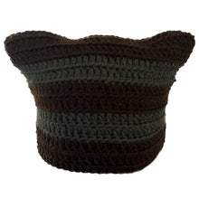 Load image into Gallery viewer, Dark Green and Brown Cat Hat
