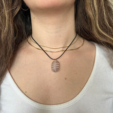 Load image into Gallery viewer, Silver Rose Quartz Wrapped Necklace
