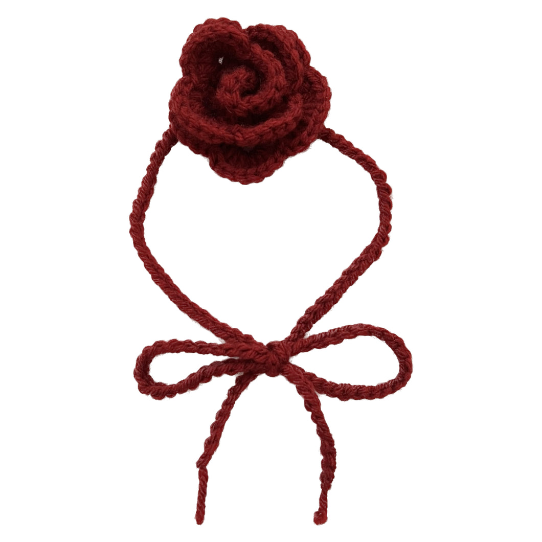 Red Crochet Rose Choker
