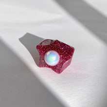 Load image into Gallery viewer, Pearl Pink Stud Star Ring
