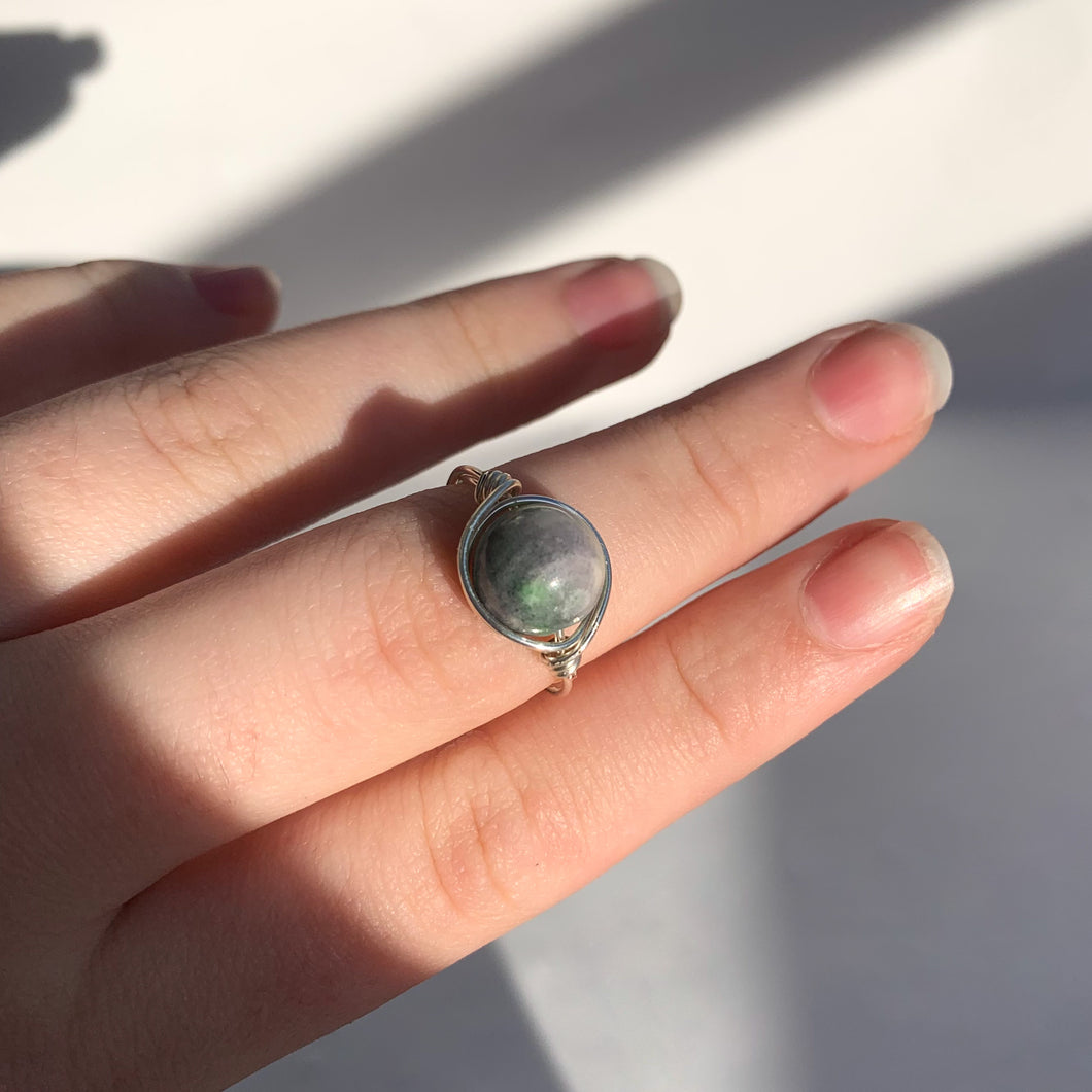 Jade Wire Wrapped Ring