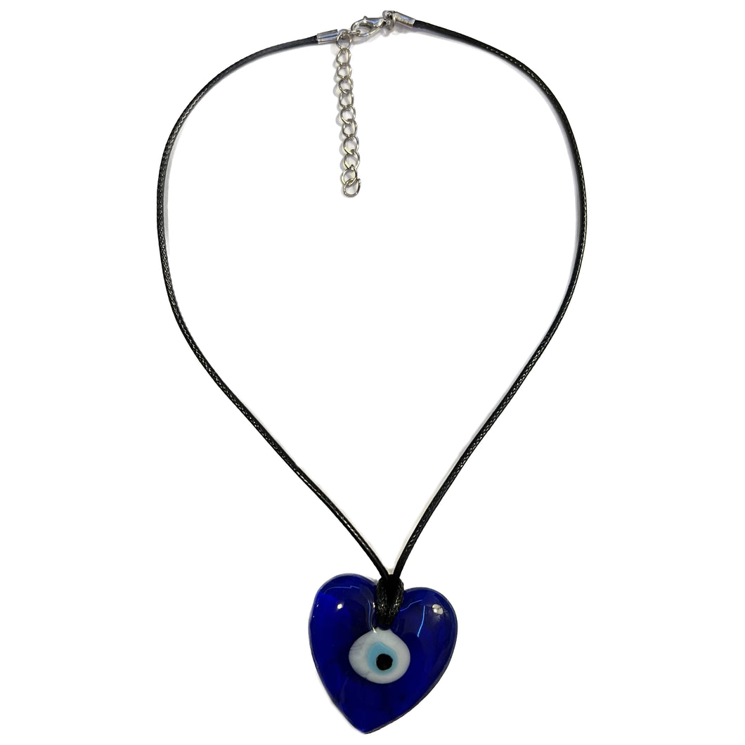 Heart Evil Eye Pendant Necklace